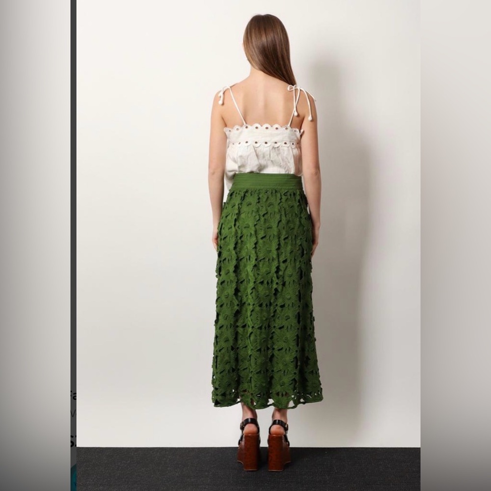FARM Rio Green Richelieu Midi Skirt - Picture 5 of 10